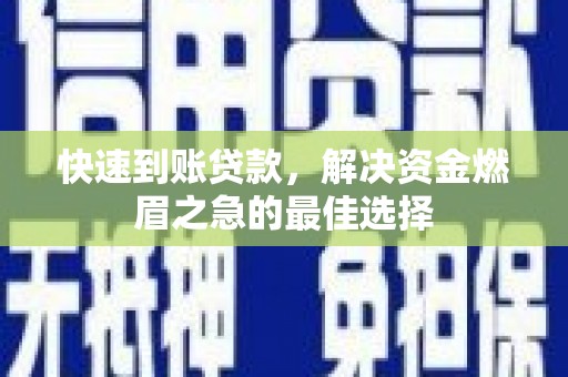 叶县快速到账贷款，解决资金燃眉之急的最佳选择