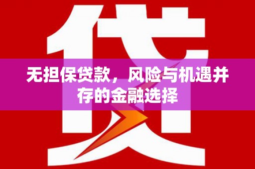 叶县无担保贷款，风险与机遇并存的金融选择