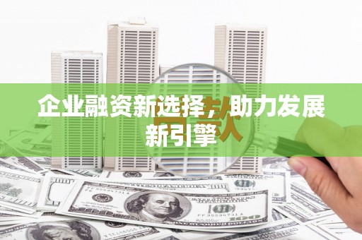 叶县企业融资新选择，助力发展新引擎