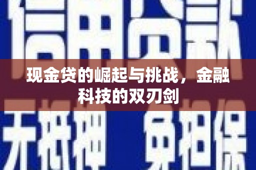 叶县现金贷的崛起与挑战，金融科技的双刃剑