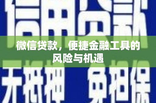 叶县微信贷款，便捷金融工具的风险与机遇