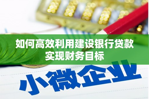 叶县如何高效利用建设银行贷款实现财务目标