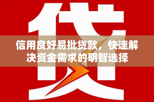 叶县信用良好易批贷款，快速解决资金需求的明智选择