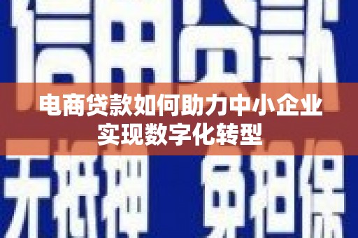 叶县电商贷款如何助力中小企业实现数字化转型