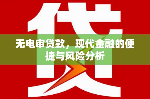 叶县无电审贷款，现代金融的便捷与风险分析