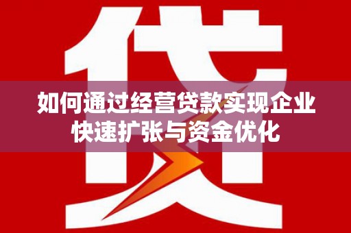 叶县如何通过经营贷款实现企业快速扩张与资金优化