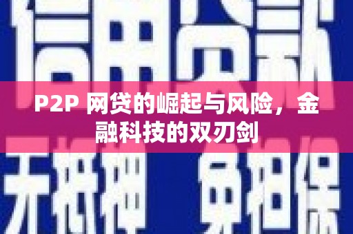 叶县P2P 网贷的崛起与风险，金融科技的双刃剑