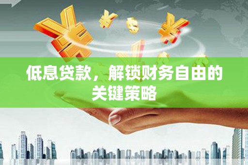 叶县低息贷款，解锁财务自由的关键策略