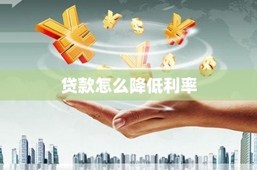 叶县贷款怎么降低利率
