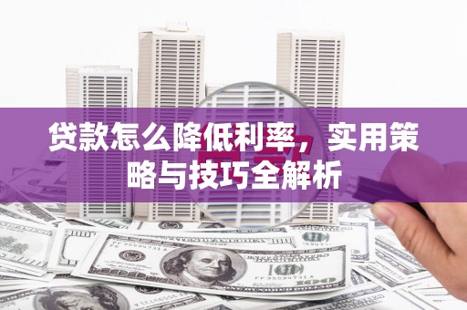 叶县贷款怎么降低利率，实用策略与技巧全解析