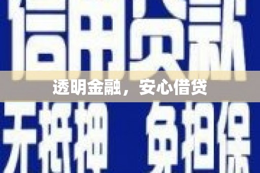 叶县透明金融，安心借贷