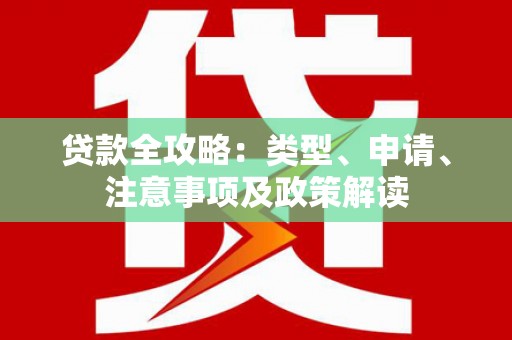 叶县贷款全攻略：类型、申请、注意事项及政策解读