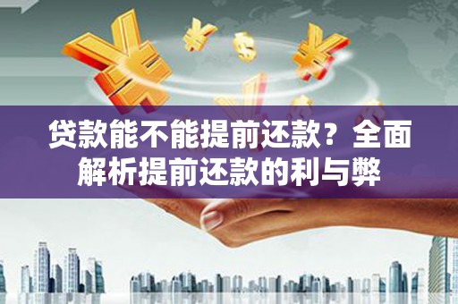 叶县贷款能不能提前还款？全面解析提前还款的利与弊
