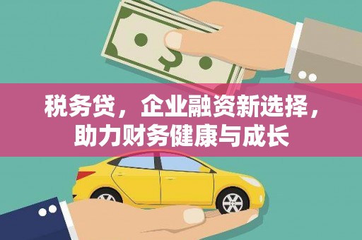 叶县税务贷，企业融资新选择，助力财务健康与成长